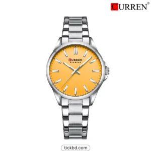 CURREN 9090 Exclusive Women's Watch – Silver Yellow