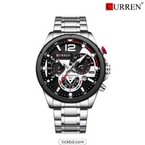 CURREN 8395 Luxury Brand Watch for Men - Silver Black