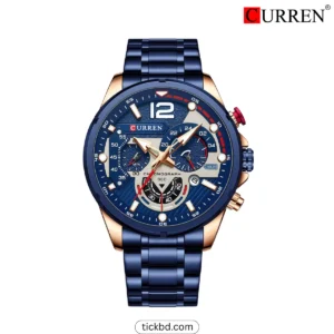CURREN 8395 Stylist Brand Watch for Men - Blue Gold