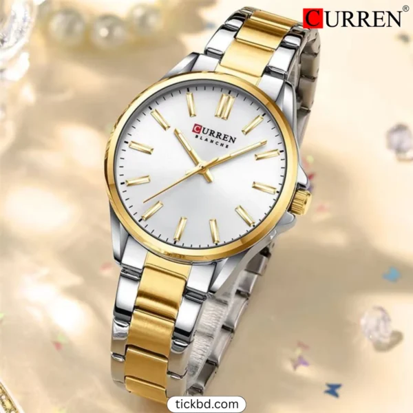 CURREN 9090 Exclusive Luxury Women's Watch – Silver Gold