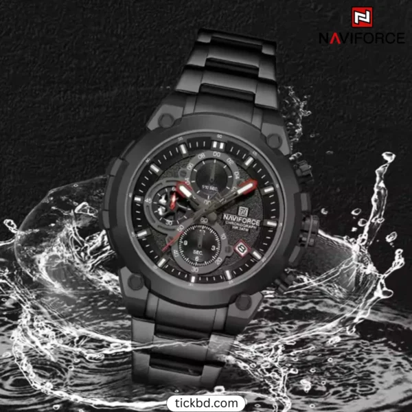 Naviforce 8071 Stylish Watch for Men - Full Black