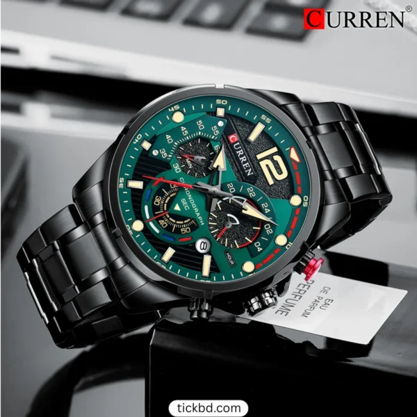 CURREN 8395 Luxury Brand Watch - Black Green