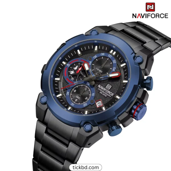Naviforce 8071 watch - Black Blue tik bd