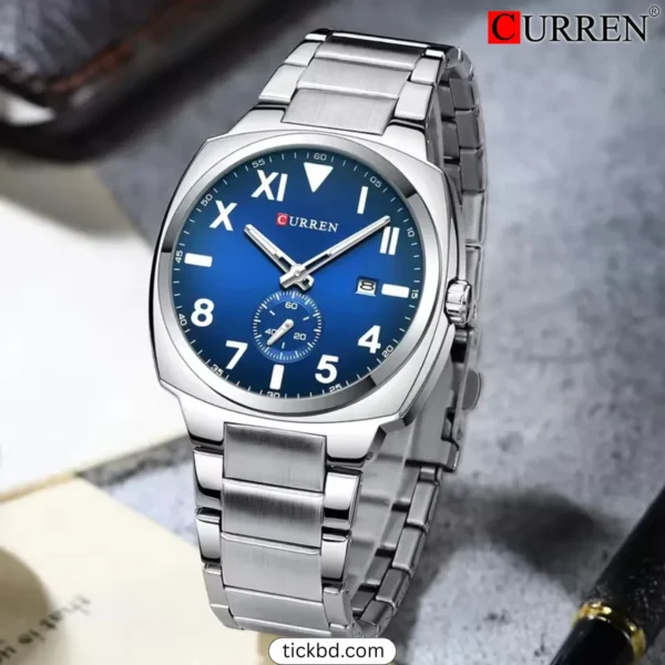 CURREN 8472 Silver Blue Watch price in Bangladesh