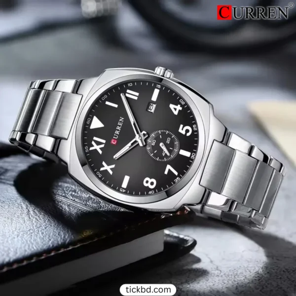 CURREN 8472 Silver Black watch for boy
