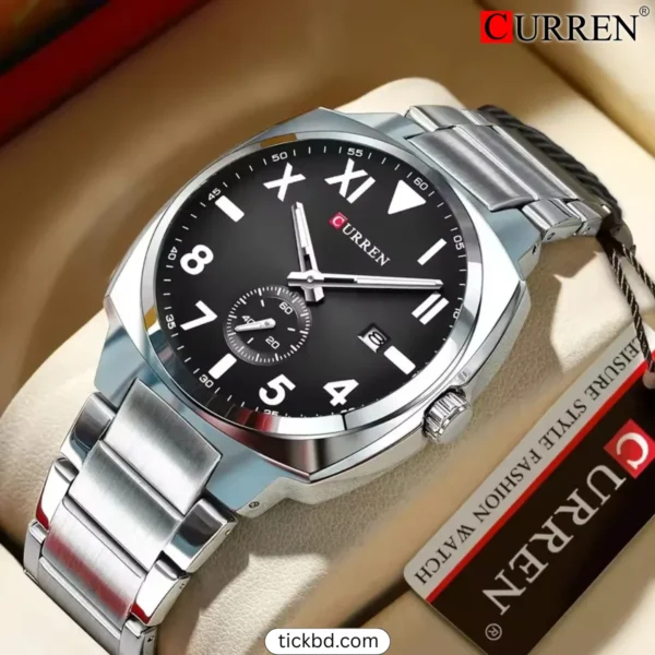 CURREN 8472 Silver Black watch price in Bangladesh