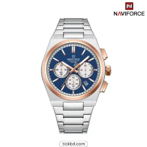Naviforce 8048 Men's luxury Watch - Silver Rose Gold