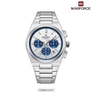 Naviforce NF8048 Men's luxury Watch - Silver White