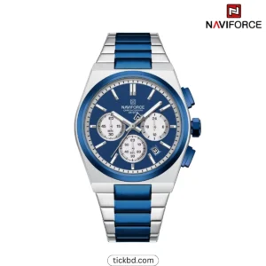 Naviforce NF8048 Premium Quartz Watch - Silver Blue