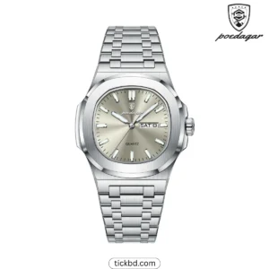 POEDAGAR 853 Luxury Square Man Watch - Silver Gray