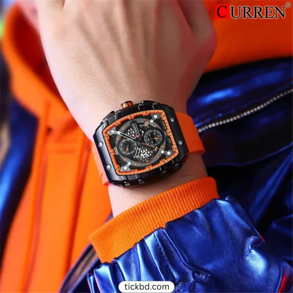 CURREN 8442 Men Watch Orange