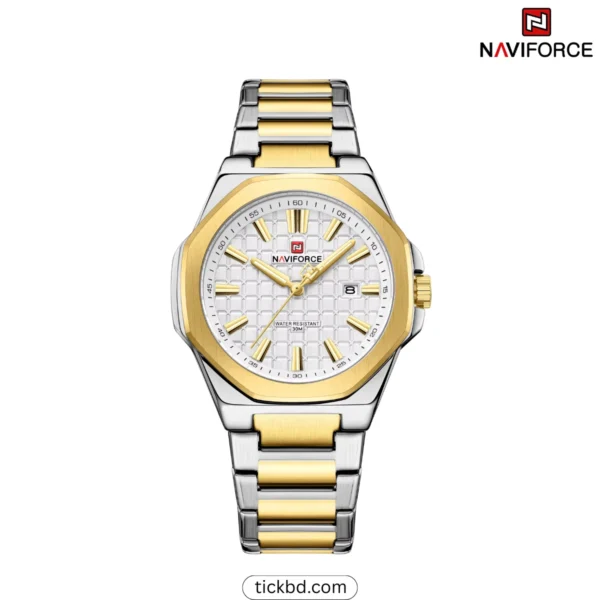 NAVIFORCE 9258 Luxury Watch for Men - Gold white