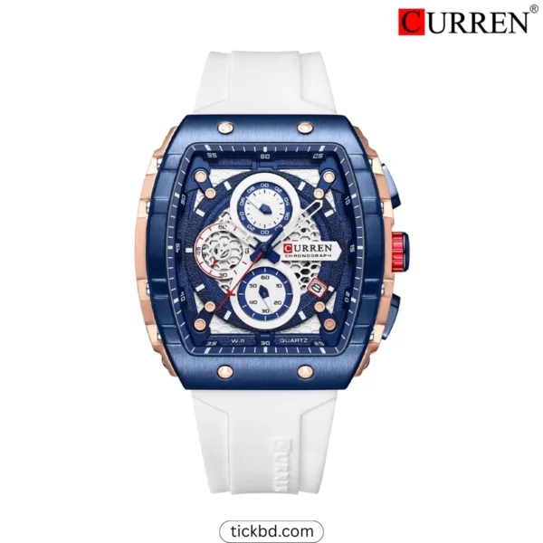 CURREN 8442 Men's Quartz Watch Waterproof - White