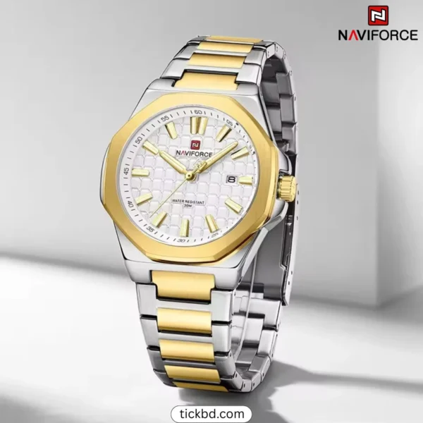 NAVIFORCE 9258 Gold white Watch tickbd