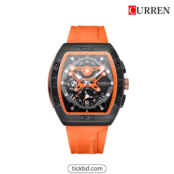 Curren 8443 square dial watch stylish design for men in Bangladesh