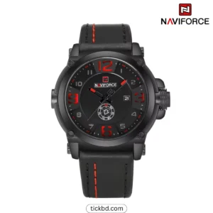 Naviforce NF9099 Luxury Men's Quartz Watch – Black Red