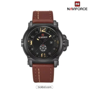Naviforce 9099 Stylish Men's Quartz Watch – Black Brown