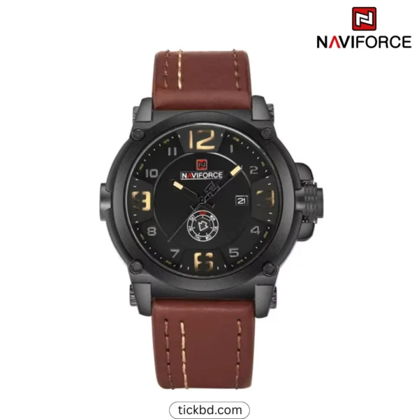 Naviforce 9099 Stylish Men's Quartz Watch – Black Brown