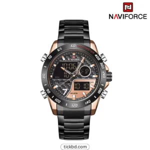 Naviforce 9171 Men's Stylish Luxury Watch - Black Gold