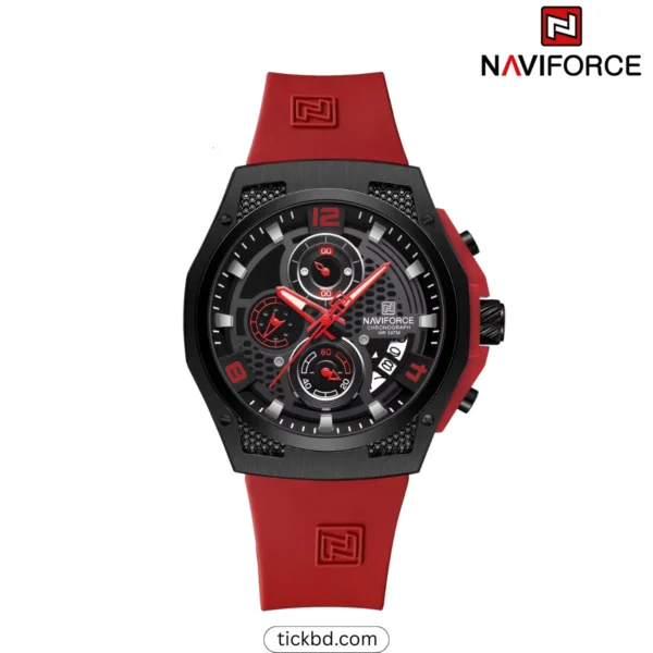 Naviforce NF8051 Luxury & Durable Watch – Red Black