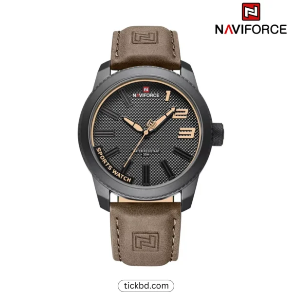 Naviforce 9202L Men's Premium Quartz Watch – Black Brown