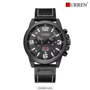 CURREN 8314 Premium Leather Watch for Men - Black