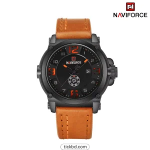 Naviforce 9099 Stylish Men's Quartz Watch – Black Yellow