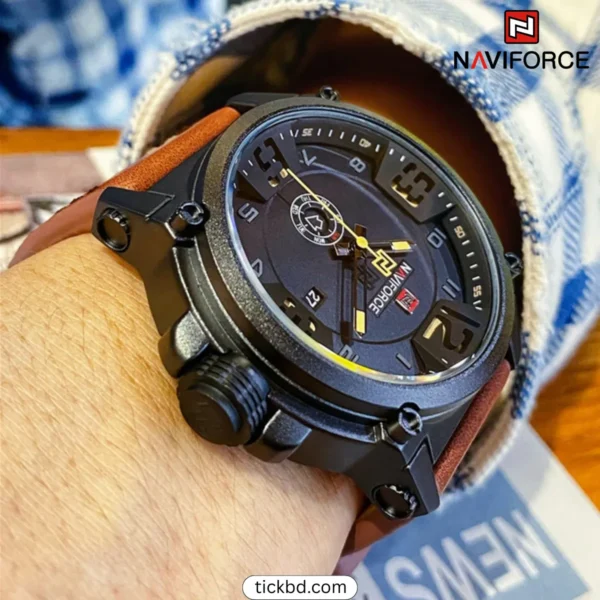 Naviforce 9099 Watch Best Price in Bangladesh– Black Yellow