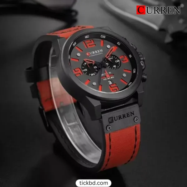 CURREN 8314 watch best price in Banlgadesh- Red