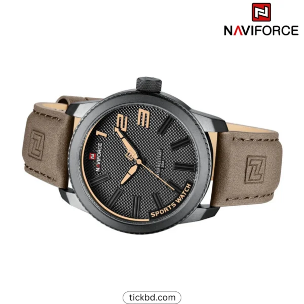 Naviforce 9202L clock for men– Black Brown