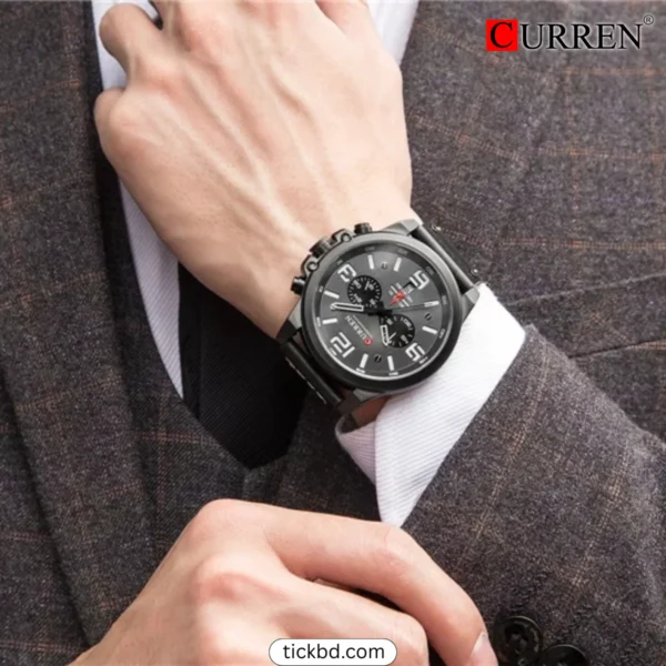 CURREN 8314 Waterproof watch for Men - Black tickbd