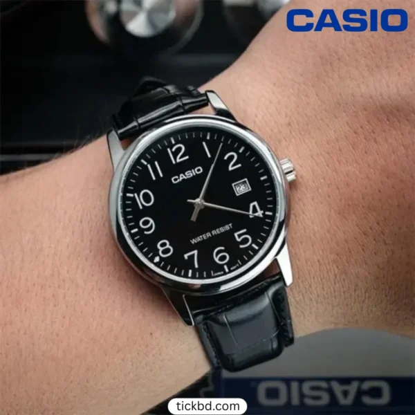 Casio MTP-V002L-1BUDF Watch with leather belt byt tickbd