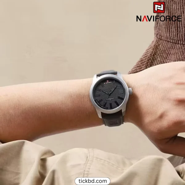 Naviforce NF9202L clock Gray Silver tik bd