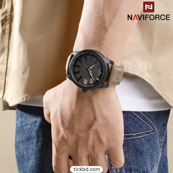 Naviforce 9202L clock for men– Black Brown