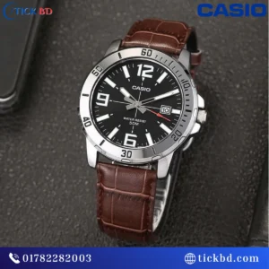CASIO MTP-VD01L-1BVUDF Men’s Analog Watch – Classic Black Dial & Leather Strap CASIO MTP-VD01L-1BVUDF Men's Analog Watch – Classic Black Dial & Leather Strap