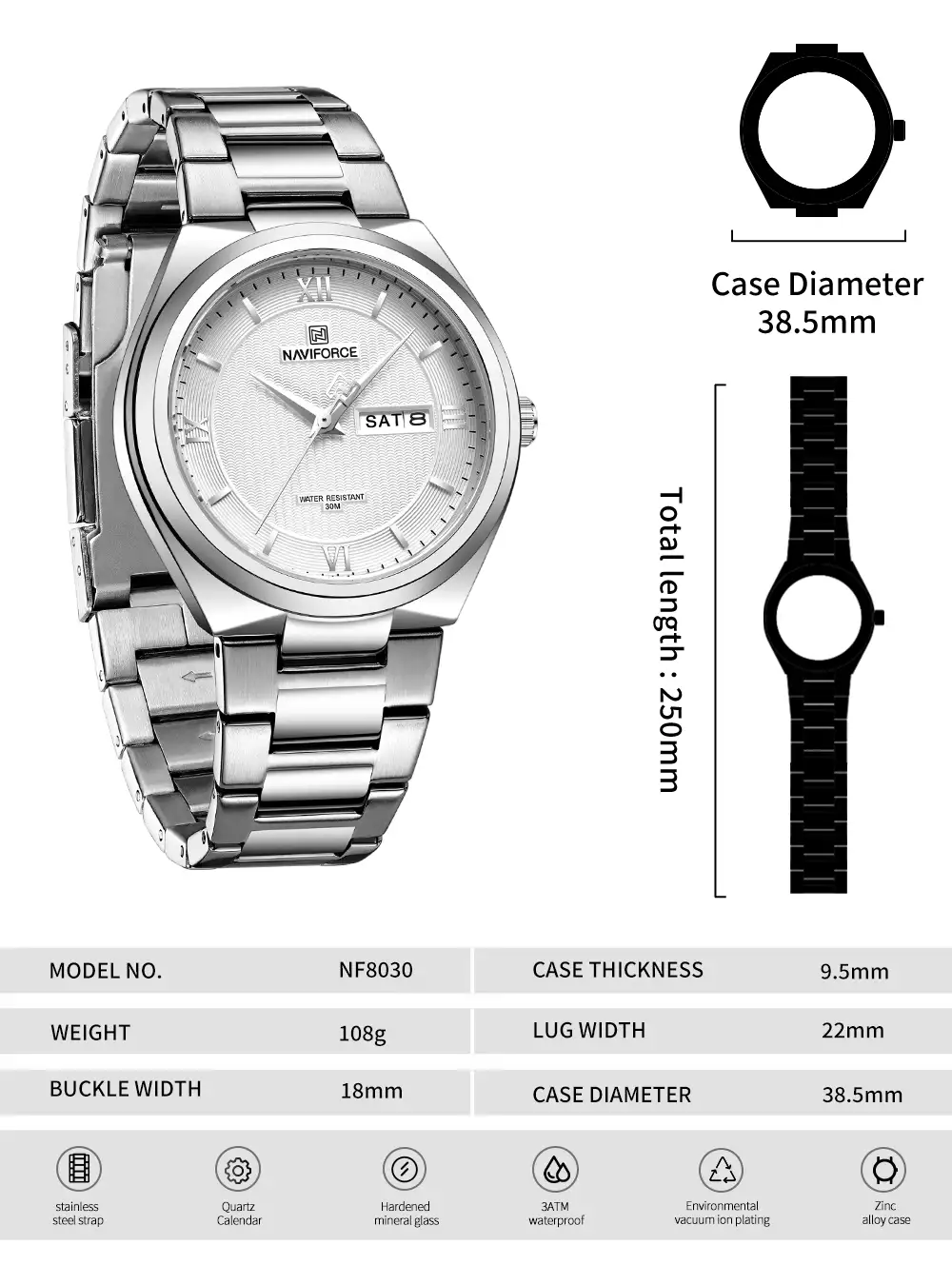 Naviforce 8030 CH watch for men