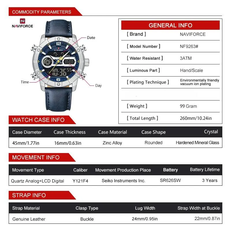 Naviforce NF9263 CrossTime Edition Watch best price in Bangladesh