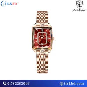 Poedagar 785 Women's Rectangle Quartz Watch Stainless Steel