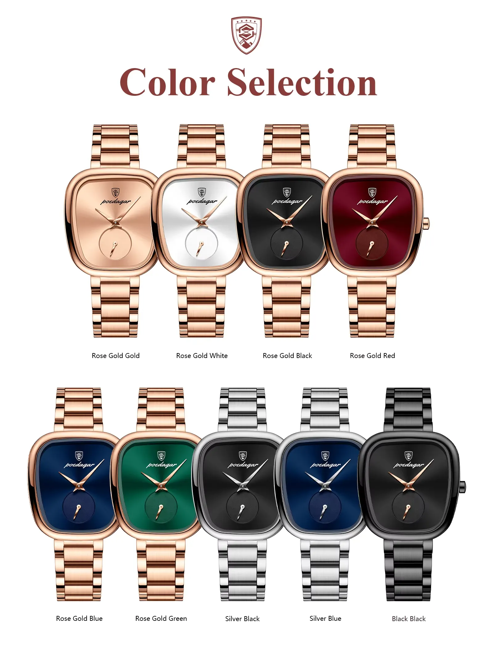 Poedagar 783 Luxury Ladies Watch – Stylish Irregular Design for Women