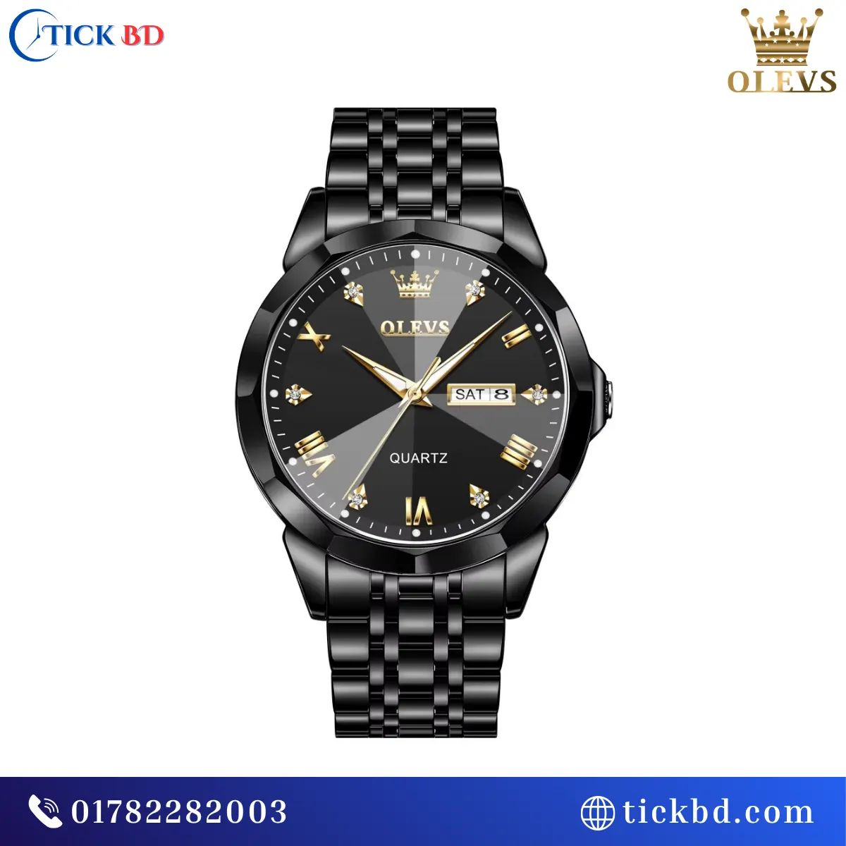 OLEVS 9931 Men's Quartz Analog Watch – 41mm Stainless Steel Business Casual Watch