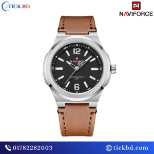 NAVIFORCE NF9233 Minimalist Men's Analog Watch PU Leather Strap Date Display