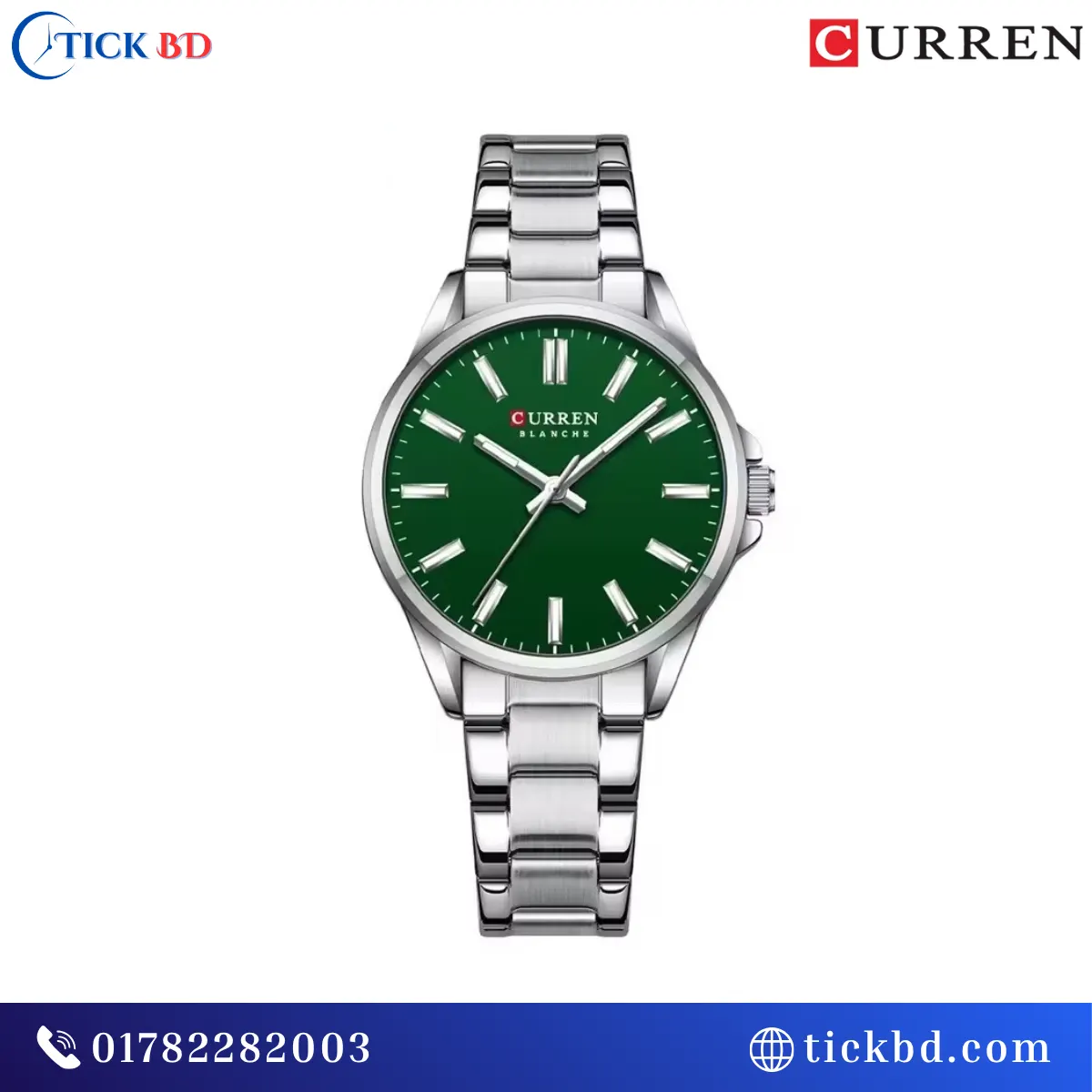 Curren 9090 Ladies' Fashion Quartz Watch – Stainless Steel Bracelet with Rhinestone Accents - Image 3