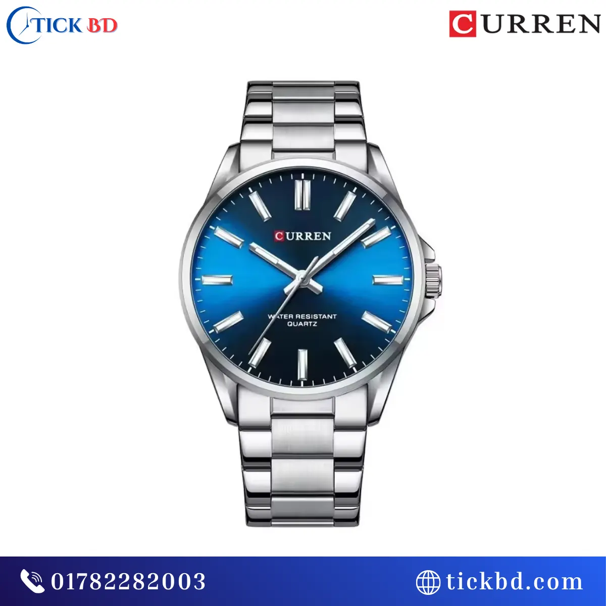 Curren 9090 Men's Watch 42mm Stainless Steel Analog Quartz