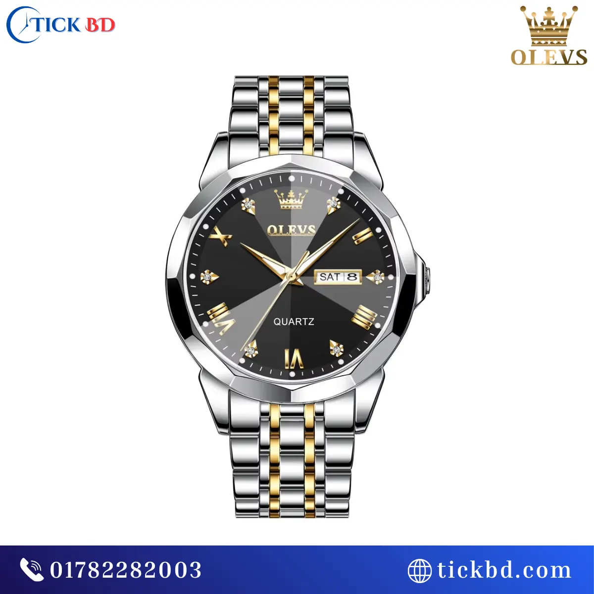 OLEVS 9931 Men's Quartz Analog Watch – 41mm Stainless Steel Business Casual Watch