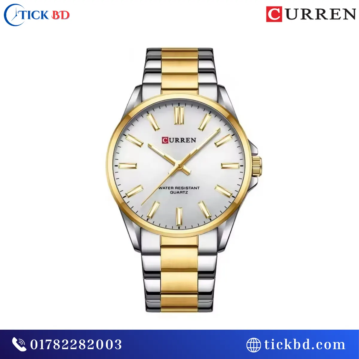 Curren 9090 Men's Watch – 42mm Bold Stainless Steel Analog Quartz Watch