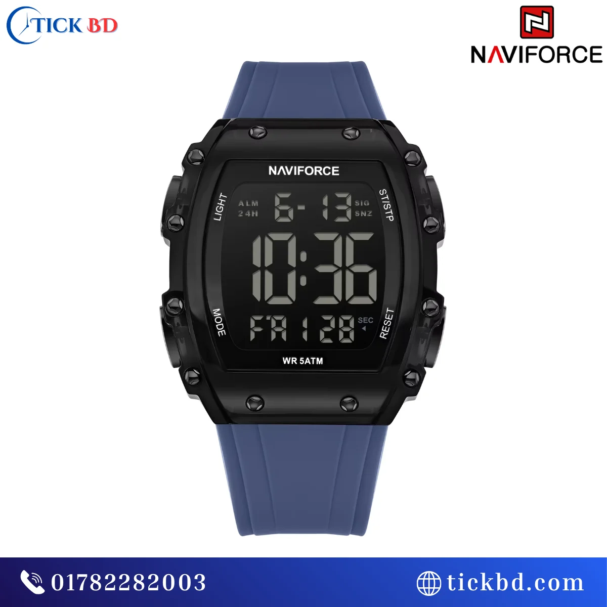 NAVIFORCE NF6107 Sport Digital Watch Silicone Strap LED Backlight