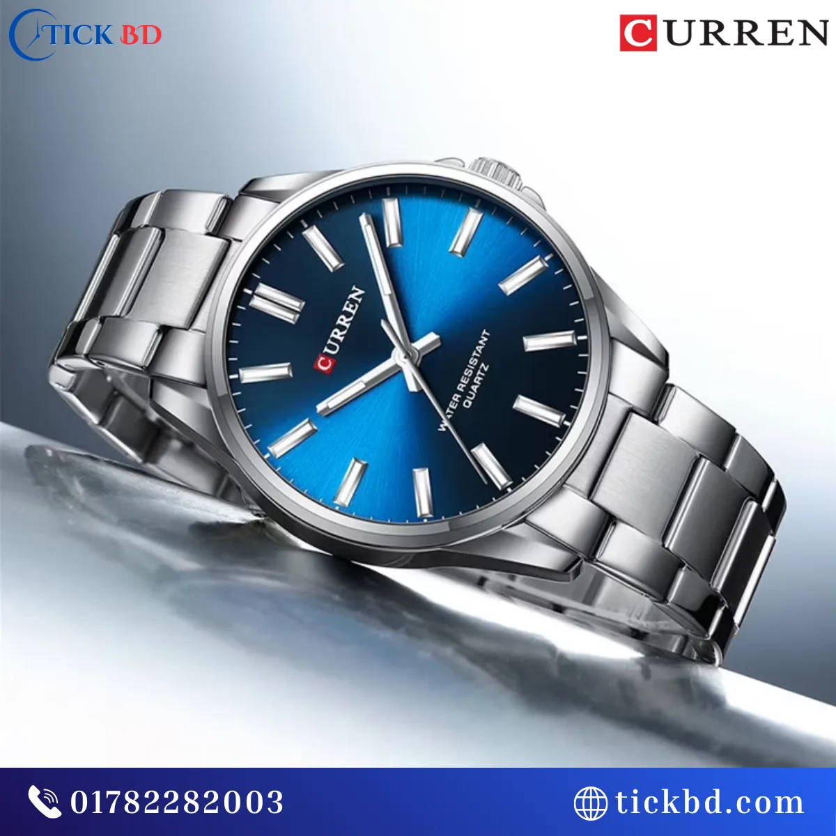 Curren 9090 Men's Watch – 42mm Bold Stainless Steel Analog Quartz Watch