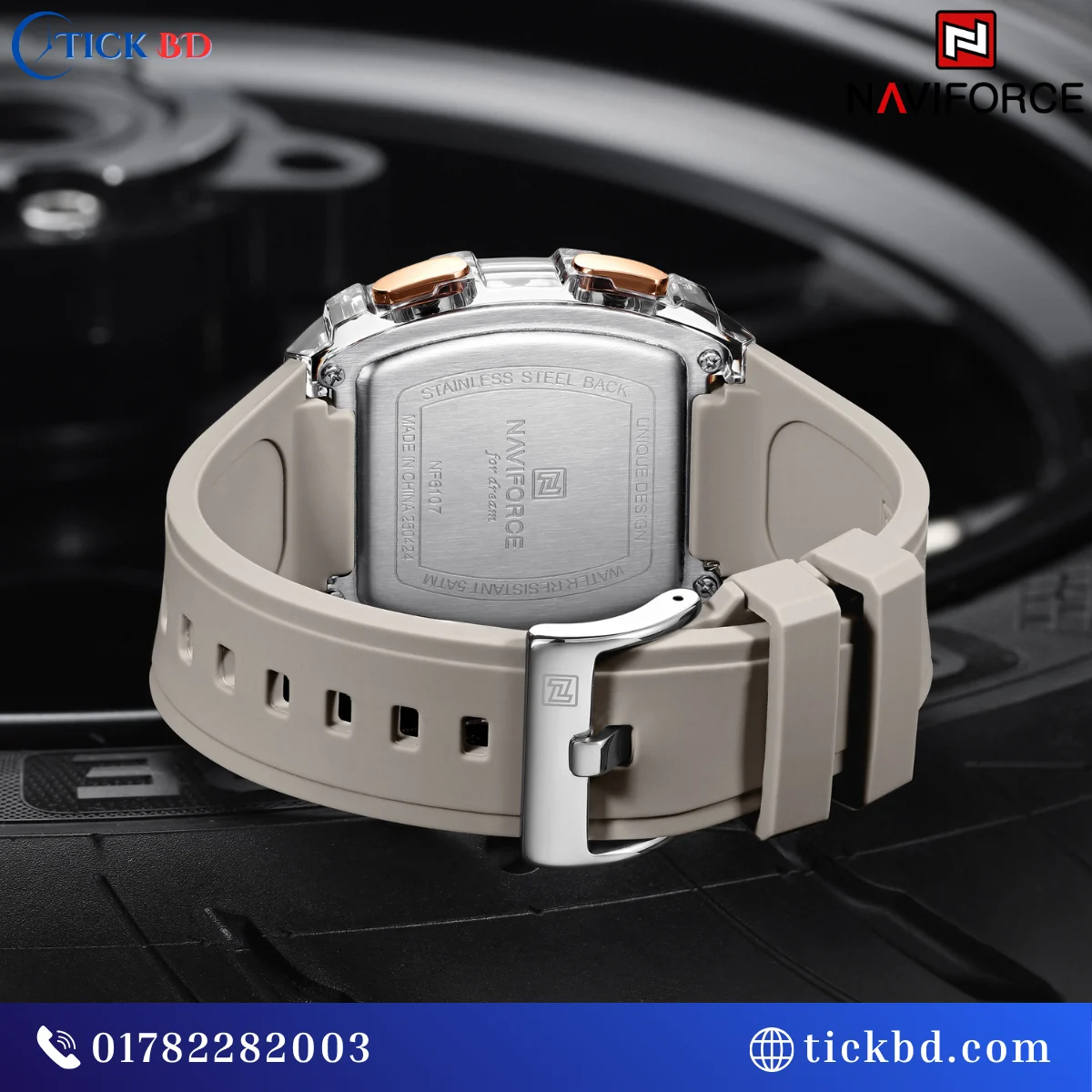 NAVIFORCE NF6107 Sport Digital Watch Silicone Strap LED Backlight