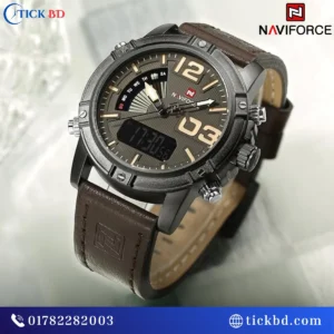 NAVIFORCE NF9095 Military Sports Watch Dual Analog Digital Display Leather Strap NAVIFORCE NF9095 Military Sports Watch Dual Analog Digital Display Leather Strap