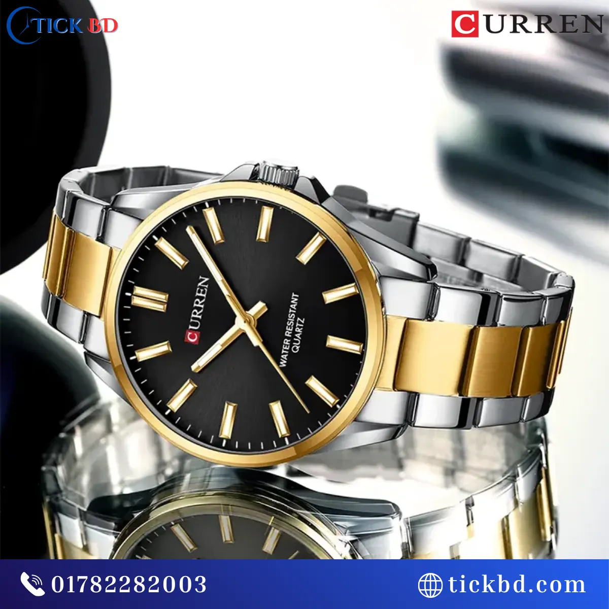 Curren 9090 Men's Watch 42mm Stainless Steel Analog Quartz